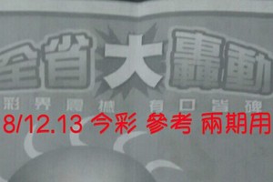 8/12.13 今彩【大轟動】 參考 兩期用