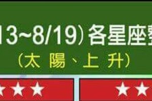 情況很緊急~8/13~8/19 各星座整體運勢