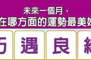 超神測驗~【未來一個月，我在哪方面的運勢最美妙？】。留言1688一路發。。