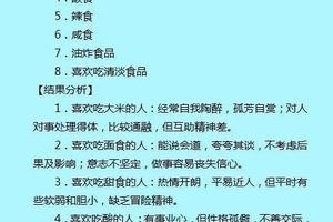 你最喜歡吃哪種口味的食物？ 美國行為心理學家通過大量的事實研究，證實人的性格與口味有著密切的聯系~~~