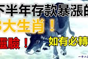 下半年存款暴漲的生肖！如有必轉！肯定靈！