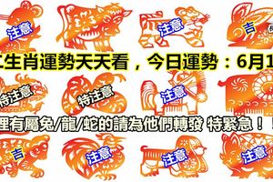十二生肖運勢天天看，今日運勢：6月12日