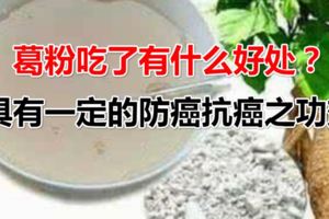 葛粉吃了有什麼好處？葛粉所含的富「曬」元素，具有一定的防癌抗癌之功效。