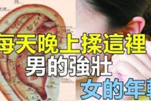 每天晚上揉這裡！「男的強壯，女的年輕」！補上動態圖