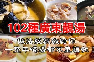 102種廣東靚湯，做法統統教給你，一整年喝湯都不重複啦！