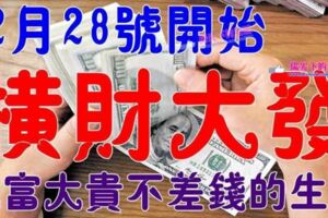 12月28號開始橫財大發，大富大貴不差錢的生肖