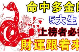 命中多金的5大生肖