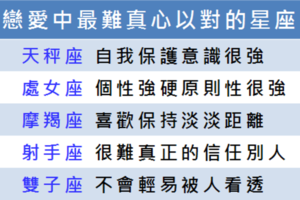 戀愛中最難真心以對的星座