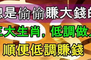 總是偷偷賺大錢的三大生肖，低調做人順便低調賺錢！