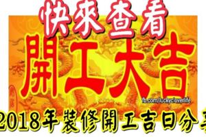 2018年裝修開工吉日分享，快來查看！