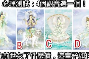 心理測試：4個觀音選一個！測你前世欠了什麼債，這輩子如何還？