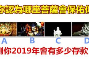 你認為哪座菩薩會保佑你，測你2019年會有多少存款？