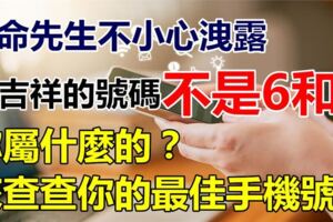 算命老先生不小心說漏嘴：最吉祥的號碼根本不是6和8，你屬什麼，你的最佳號碼就是幾