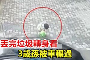 嬤丟完垃圾轉身看3歲孫被車輾過