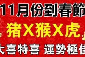 11月到春節大喜特喜，運勢極佳的生肖