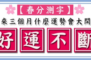 【春分測字】未來三個月你的什麼運勢會大開？