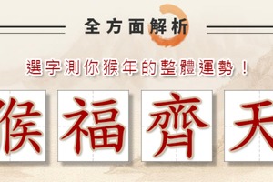 =全方面解析=選字測驗你猴年的整體運勢!!!