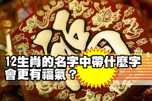 12生肖的名字中帶什麼字會更有福氣？