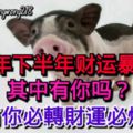 今年下半年财运暴涨的三大生肖，其中有你吗？【有你必轉財運必爆】