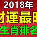 2018年財運最旺的生肖排名！