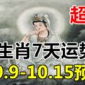 生肖7天運勢10.9-10.15預測，超准！