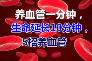 養血管一分鐘，生命延長10分鐘，5招養血管