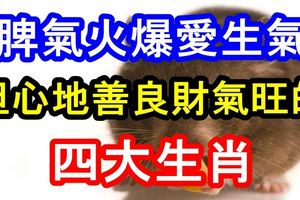 脾氣火爆愛生氣，但心地善良財氣旺的四大生肖！