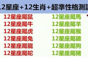 12星座+12生肖=超準的性格分析！太準了，你是這樣的嗎？