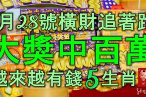 6月28號發財日，橫財追著跑，大獎中百萬，越來越有錢的5大生肖