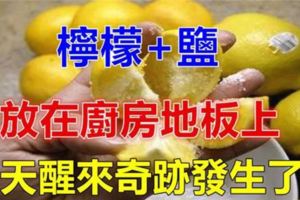 超方便！大家都愛吃的「檸檬加上鹽」放在廚房地板，隔天醒來奇跡發生了！趕快試一試吧！