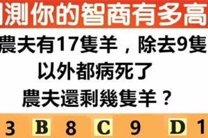 心理測試：還剩幾隻羊？測你屬於智商高的人嗎？