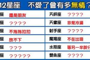 「不愛你的時候，你什麼都不是」！12星座不愛了會有多「無情」！