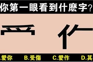 猜字測運勢！第一眼看到什麼字？測你最近運勢是好還是壞！