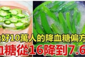 已治好10萬人的降血糖偏方！每天空腹喝，血糖從16降到7.6！！