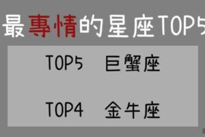 「心裡有你就再也裝不下任何人！」12星座中最專情的星座TOP5！