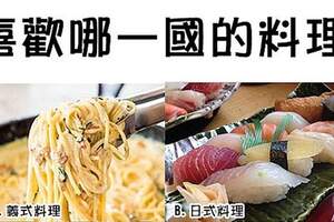 【心理測驗】喜歡哪一國的料理？測你實際心理年齡是幾歲呢？