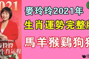 麥玲玲2021年生肖運勢完整版（下）馬羊猴雞狗豬