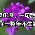 2019，一句話，讓你一整年不生氣（必讀）