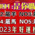 2023年好運榜，一整年裡鴻運當頭的生肖