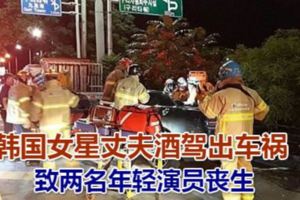 韓國女星丈夫酒駕出車禍致兩名年輕演員喪生