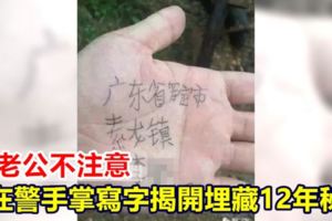 趁老公不注意人妻在警手掌寫字揭開埋藏12年秘密