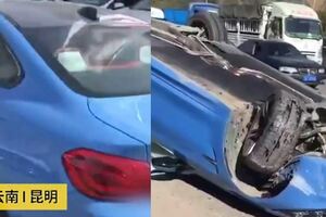 帥不過3秒！他非12缸BMW跑車不開1小時後撞爛了…