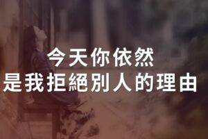 今天你依然是我拒絕別人的理由