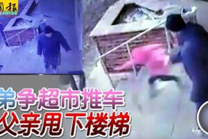 姐弟爭超市推車遭父親甩下樓梯