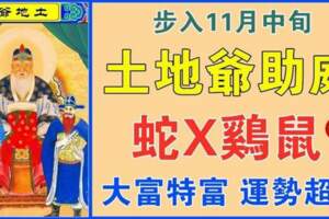 11月中旬土地爺幫助（蛇X雞鼠）喜事接二連三，運勢很旺