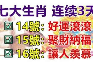 12月14.15.16號連續三天好運滾滾，聚財納福，讓人羨慕的七大生肖