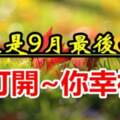 今天是9月30日祝福送上「願你幸福平安」為10月開個好頭