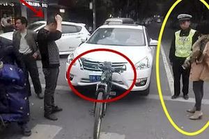 轎車追尾自行車，下車後女司機問：這是什麼牌子的自行車？哈哈