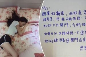 女網友留紙條給「關門大聲」的鄰居，沒想到竟意外收到「這個」…讓她瞬間感動不已！