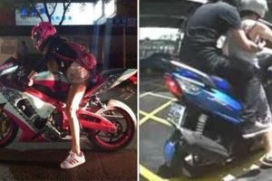 正妹騎野狼載學弟回家！2秒後發覺身後學弟不對勁...他竟然做出了這種事！太傻眼了！
